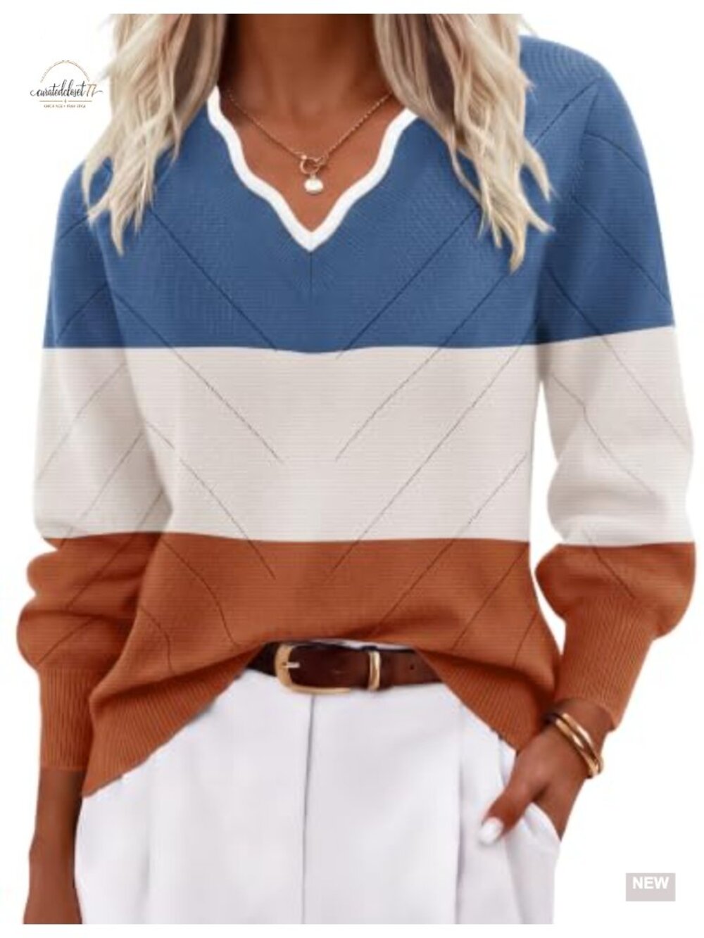 Ekouaer Women's V Neck Sweater – Lightweight Knit Long Sleeve Top